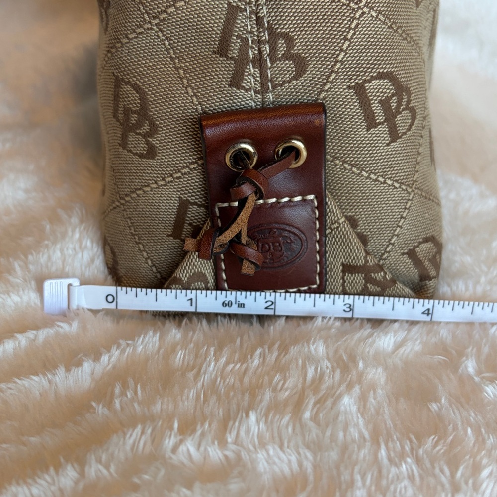 Dooney & Bourke Signature DB Monogram East West Slouch Bag | Leather Trim - Picture 8 of 14